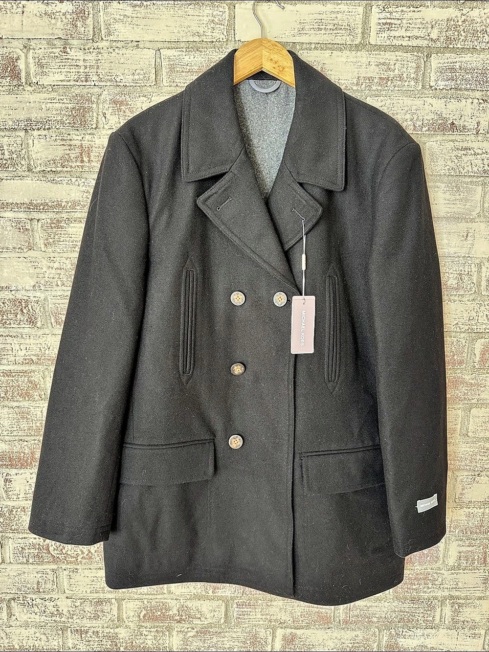 Michael Kors Men's Black Pea Coat Size 42R NWT